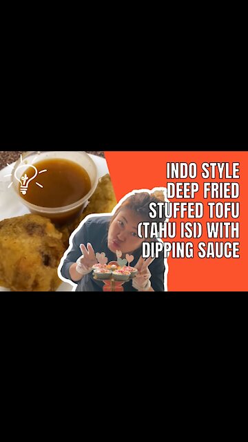 Nibbling Indo Style Deep Fried Stuffed Tofu (Tahu Isi) with Dipping Sauce. #shorts