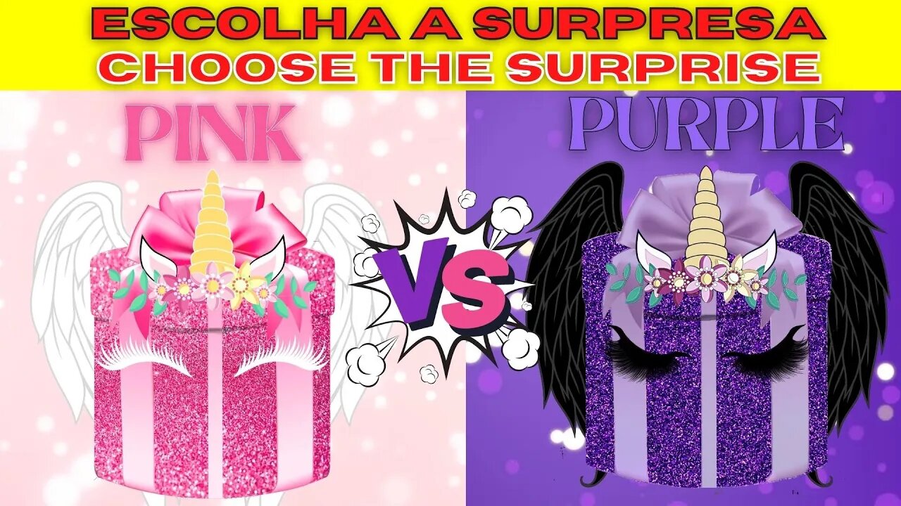ESCOLHA O SEU PRESENTE 🎁🎁 CHOOSE YOUR GIFT 🎁🎁 ELIGE TU REGALO🎁🎁 PINK VS PURPLE 🦄