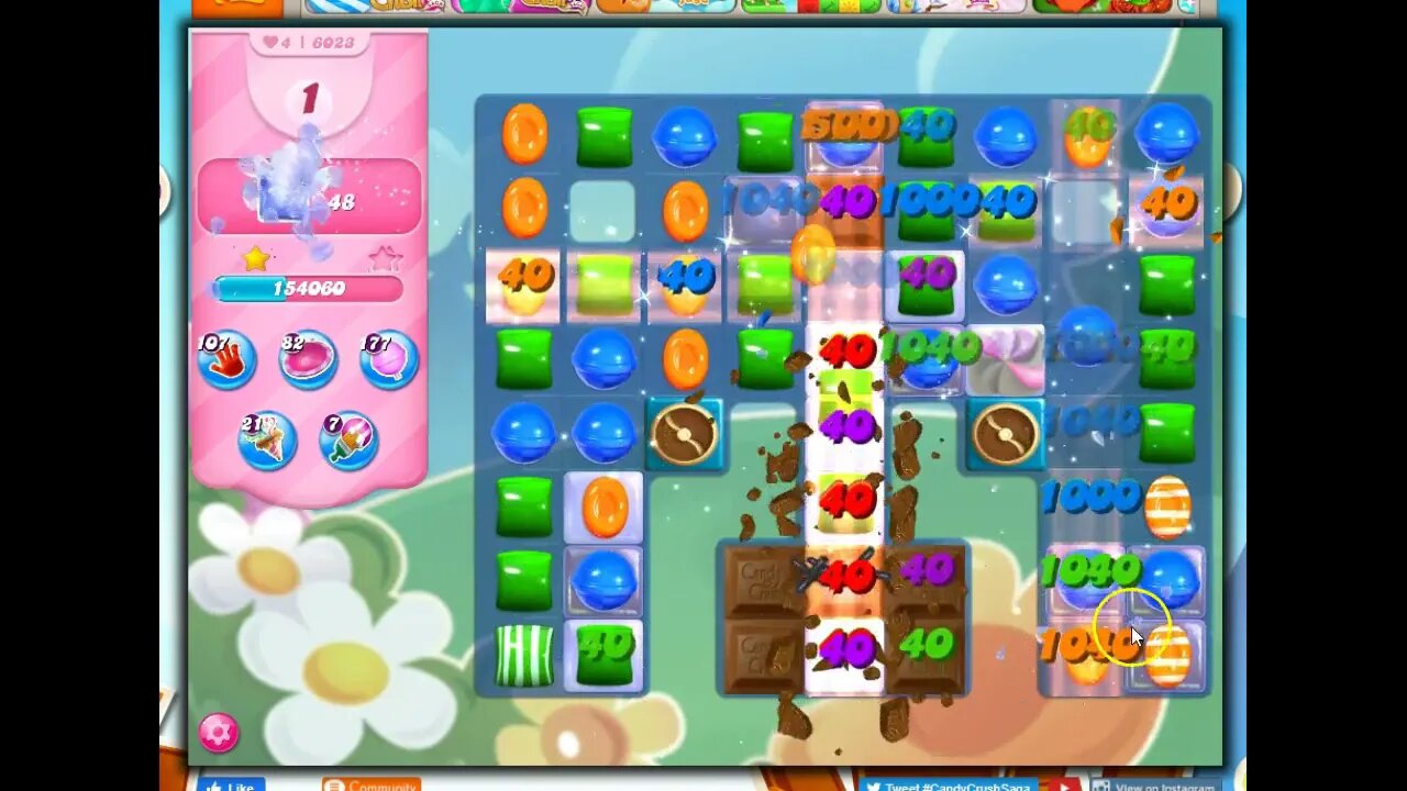 Candy Crush Level 6023 Talkthrough, 20 Moves 0 Boosters