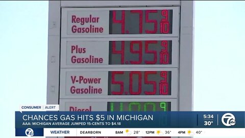 Michigan gas average jumps 15 cents, Is $5 gas in our future?