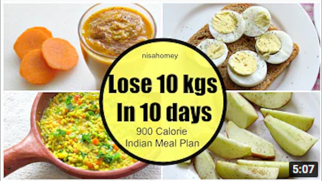 How To Lose Weight Fast 10 kgs in 10 Days - Full Day Indian Diet/Meal Plan For Weight Loss