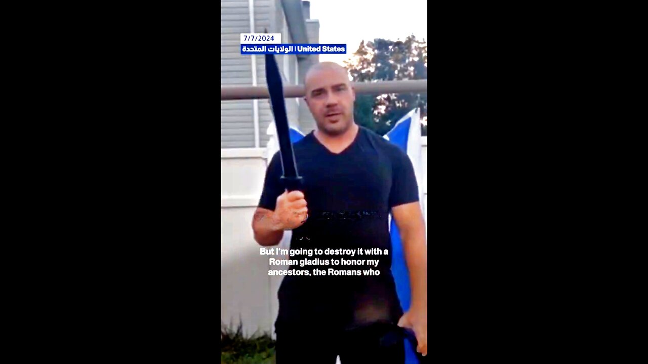 Ex-Marine Destroys Israeli Occupation Flag and Condemns Jews