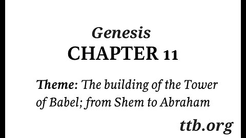 Genesis Chapter 11 (Bible Study)