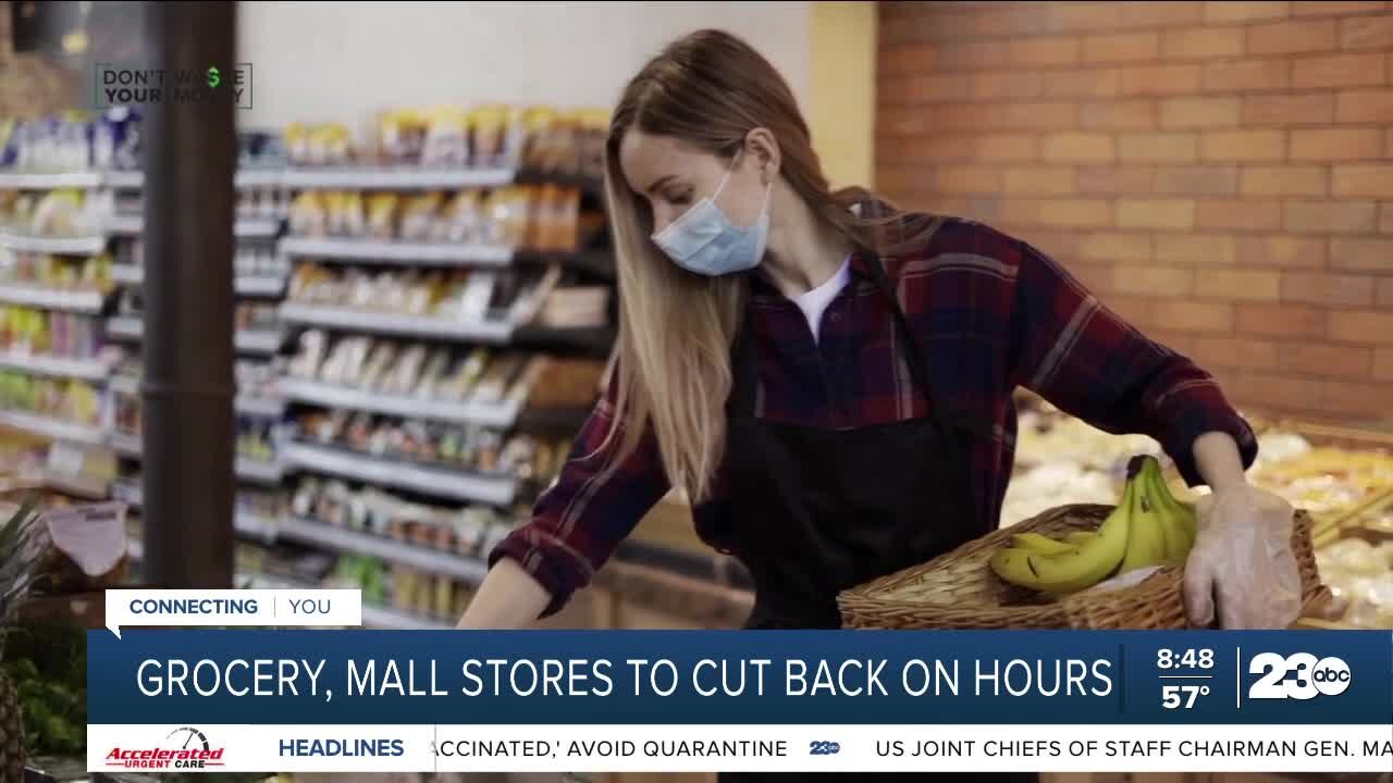 Grocery, mall stores to cut back on hours