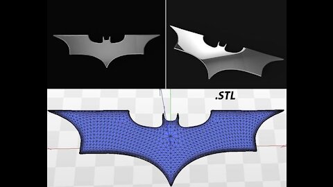 Bat Sticker 3D Model for 3D Printing