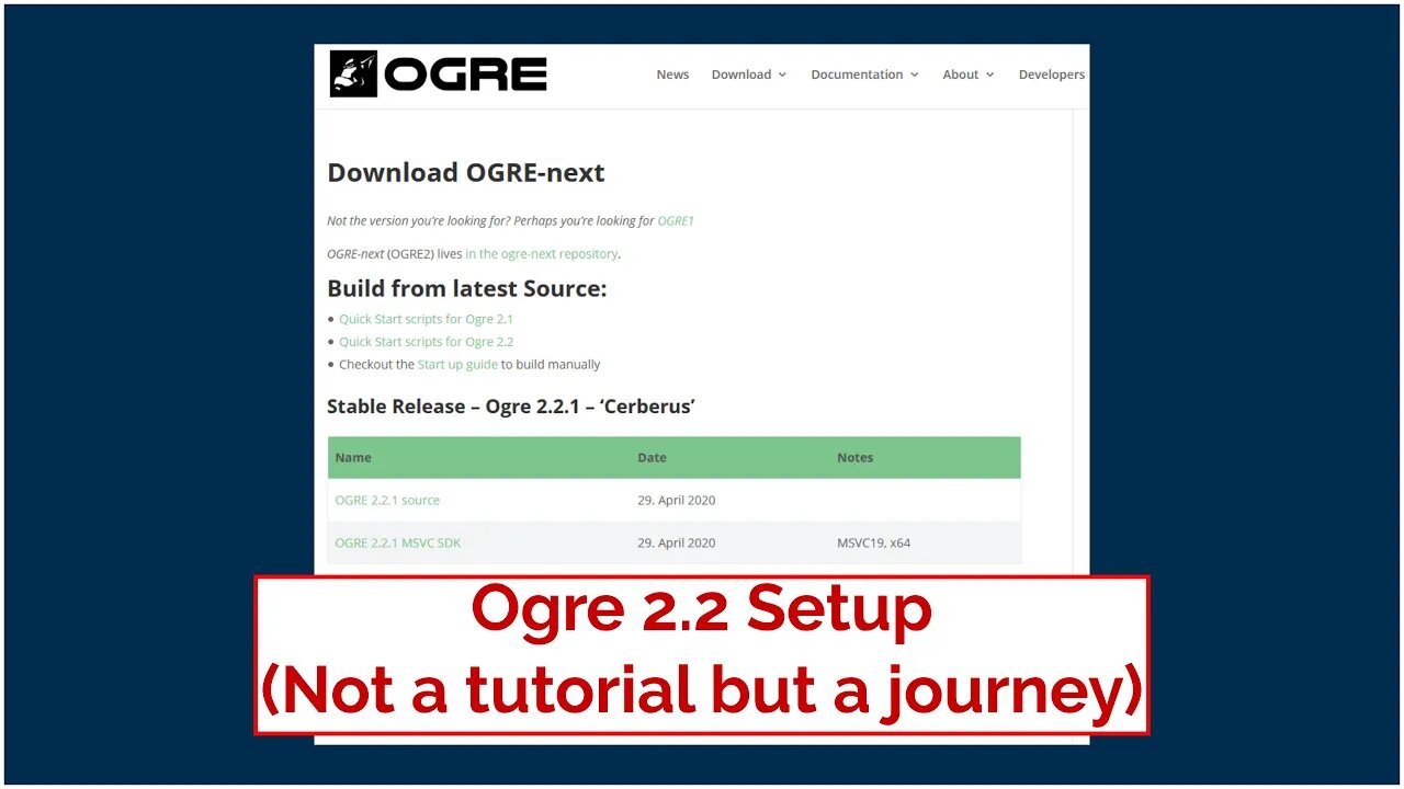 Ogre 2.X: 01 - Installing and Building A Sample Project