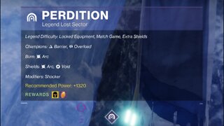 Destiny 2 Legend Lost Sector: Perdition 2-15-22