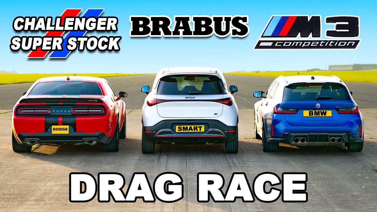 800hp Dodge Super Stock v BMW M3 v BRABUS: DRAG RACE