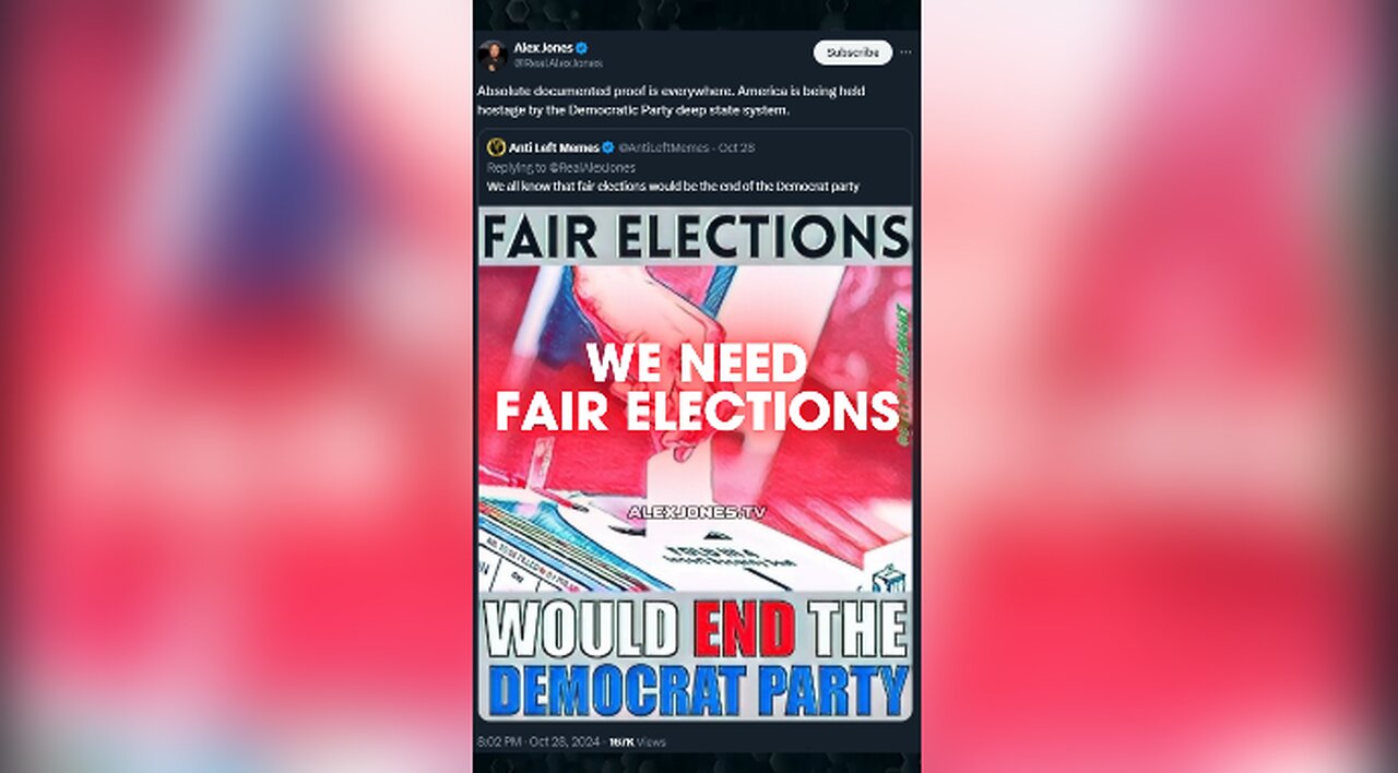 Fair Elections Would End The Democrats - Alex Jones on X