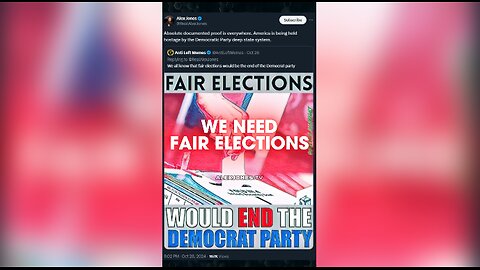 Fair Elections Would End The Democrats - Alex Jones on X