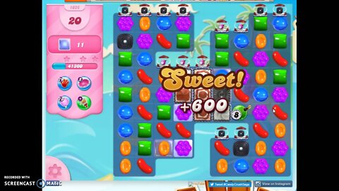 Candy Crush Level 1026 Audio Talkthrough, 3 Stars 0 Boosters