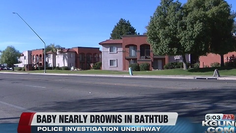 Near drowning reported afer baby found in bathtub