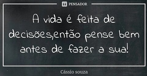 Pense bem, antes de fazer isto!