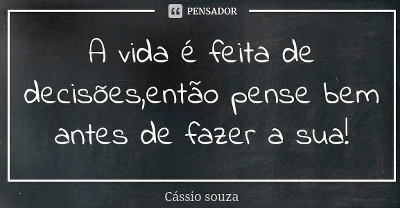 Pense bem, antes de fazer isto!