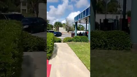 1 brake light #gangstalking babysitter near the bank