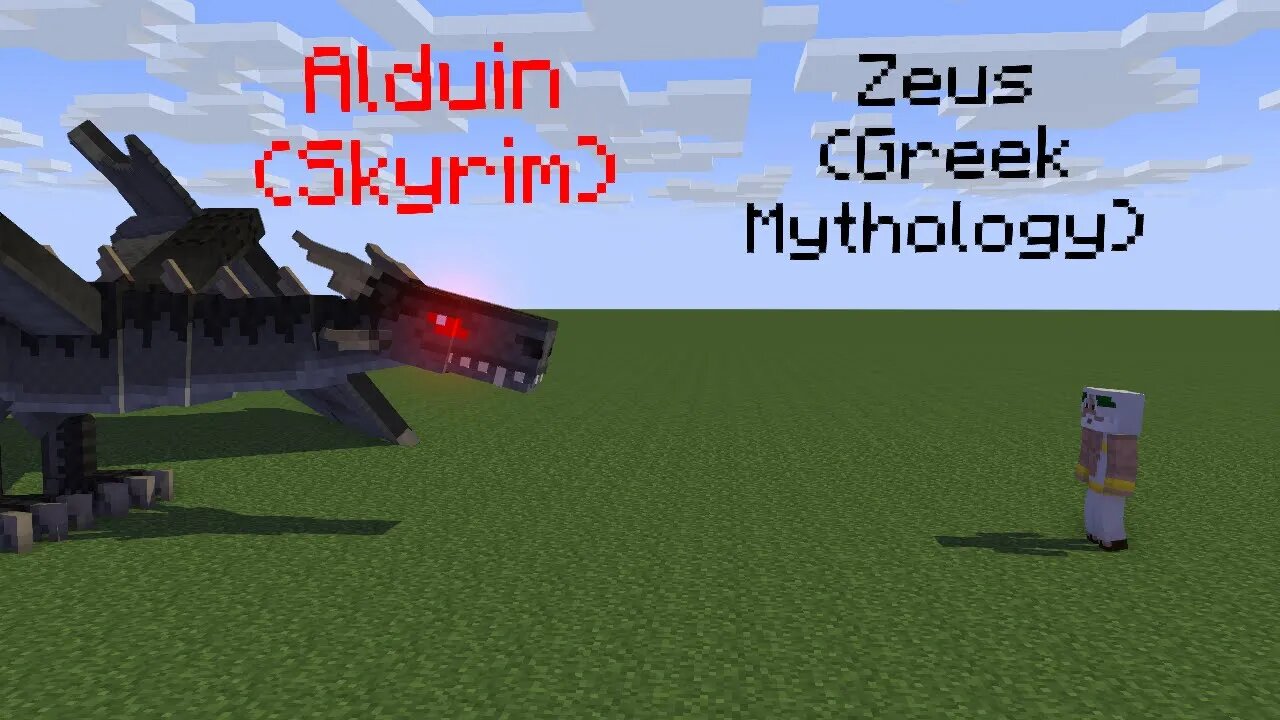 Alduin vs Zeus (Skyrim/Elder Scrolls vs Greek Mythology) | Minecraft Animation