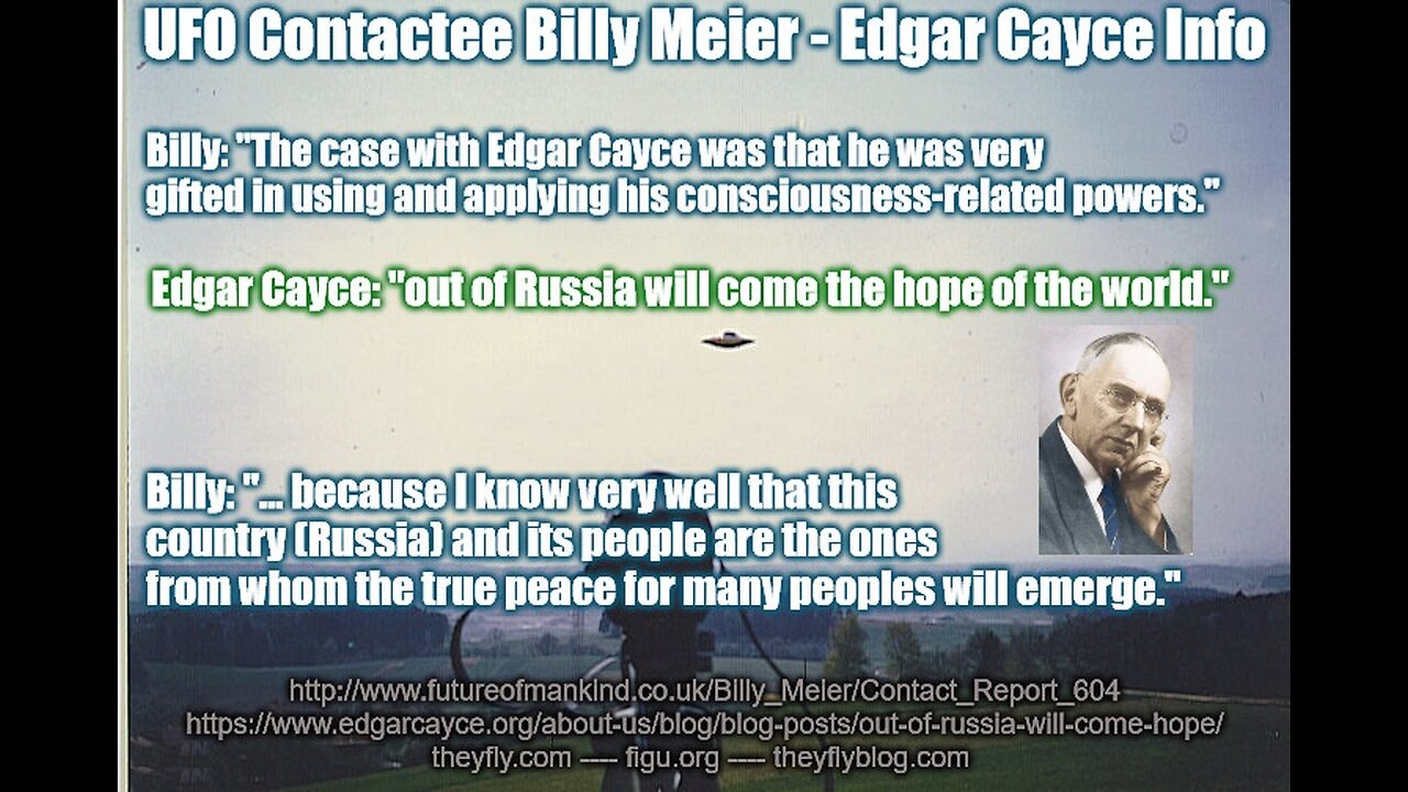 Billy Meier UFO Contact Related Info - QA David Wilcock and Edgar Cayce