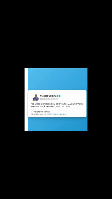 SE VOCÊ CONHECE SEU OPONENTE, MAS NÃO VOCÊ MESMO, VOCÊ PERDERÁ 100% DO TEMPO