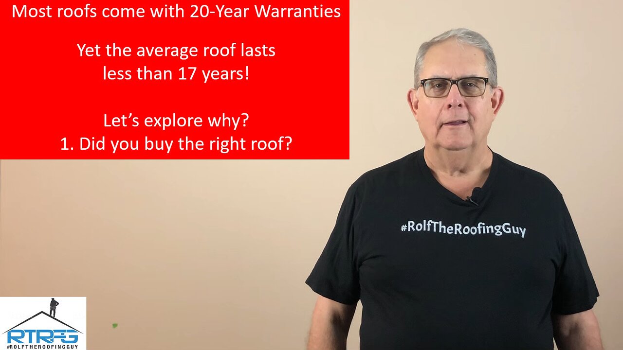 Does it make sense to buy the right roof? With #RolfTheRoofingGuy.