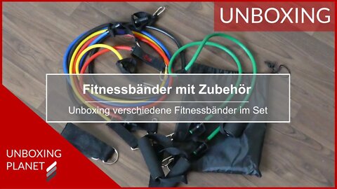 Verschiedene Fitnessbänder und Zubehör im Set - Unboxing Planet