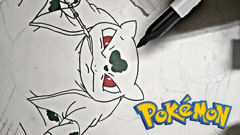 Drawing Pikachu Sage mode and Bulbasour