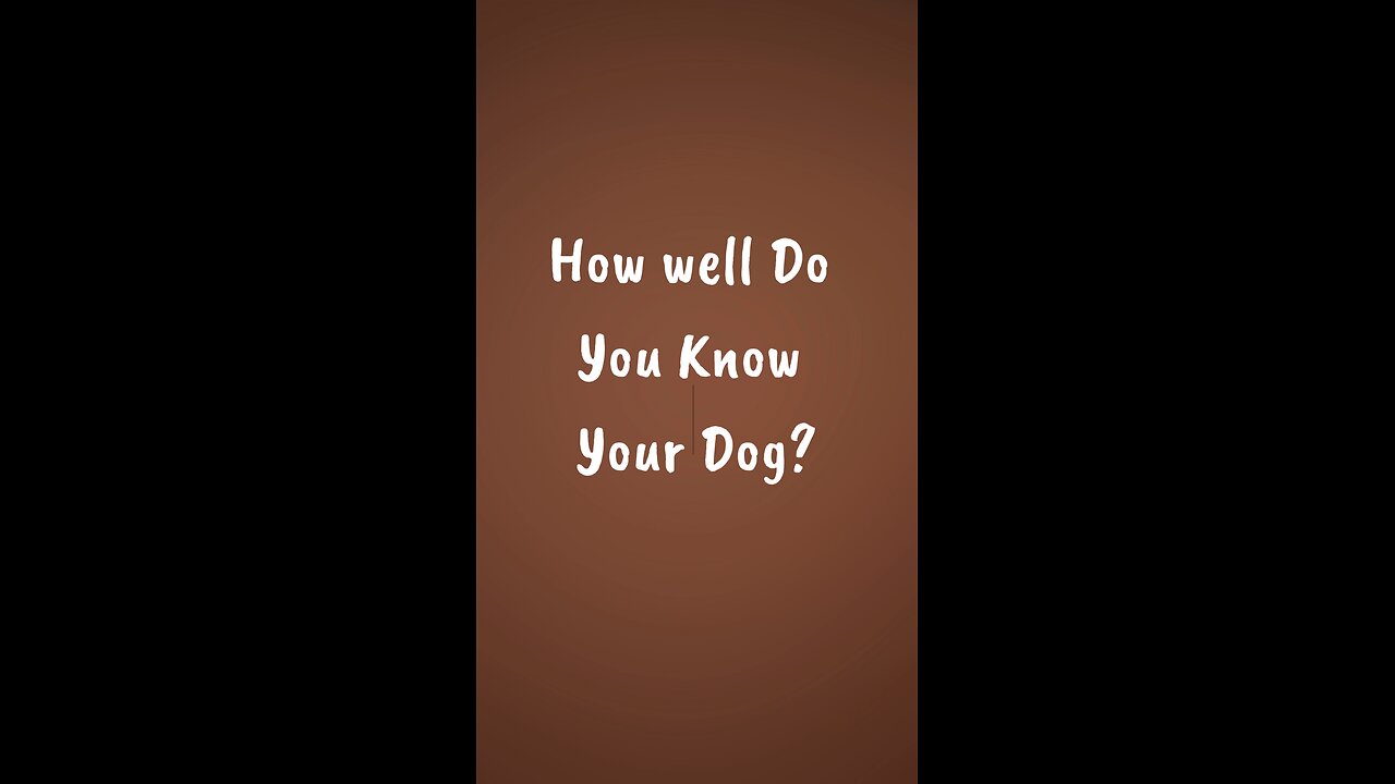 How well Do you know your Dog?