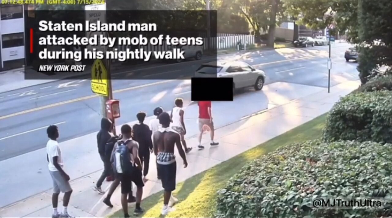 Mob of black teens beat up an elderly white man