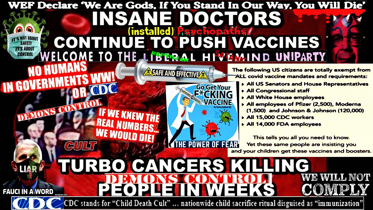 INSANE DOCTORS STILL PUSHING THE DEADLY VACCINES - CHEMOTHERAPY THE BIGGEST LIE TO MANKIND