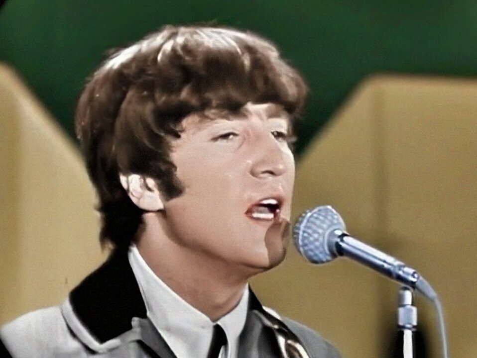 (Colorized) The Beatles - From Me To You (Ed Sullivan, 2/16/64) [UNCENSORED]