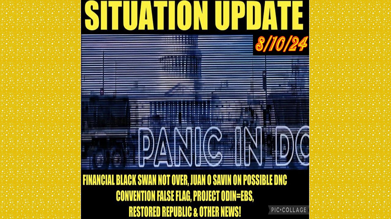 SITUATION UPDATE 8/10/24 - No way out, Financial Black Swan, DNC FF, Odin=Ebs, Vt Intel