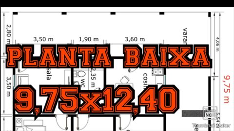 planta baixa 9,75x12,40 (casa com varanda)