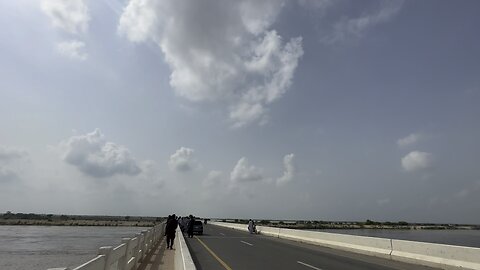 River Side View in Pakistan Be nazir Bridge