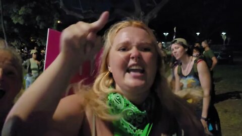 Pro Abortion woman says she's with the church of Satan Waikiki 7/2/22