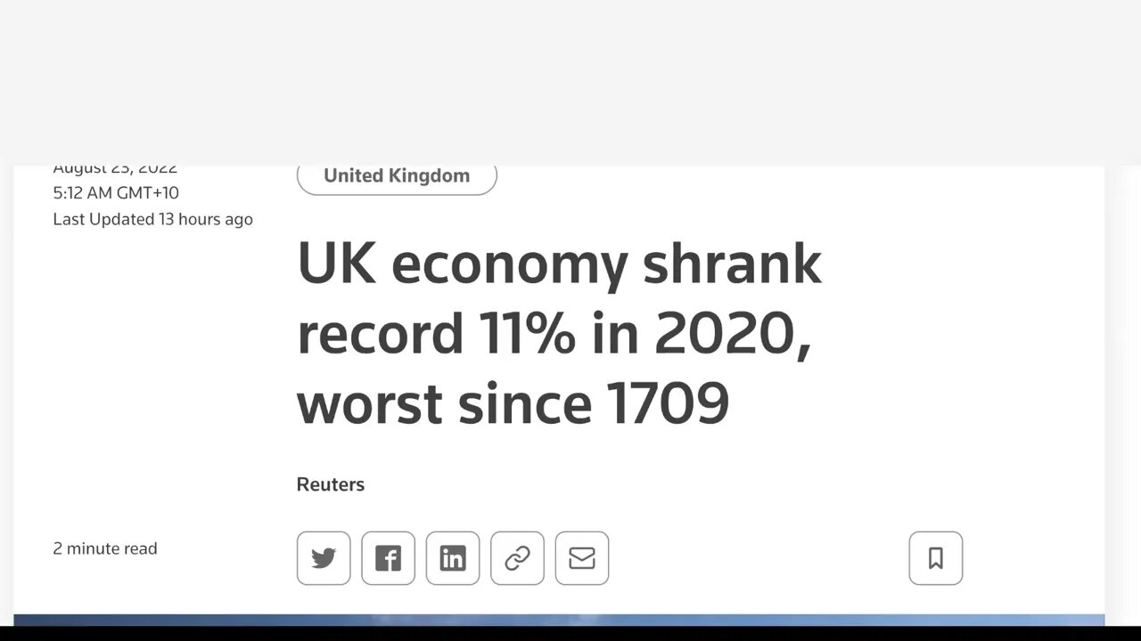 路透社： 2020年英國經濟收縮了11%，為什麼現在報告2020年的經濟數字？