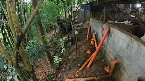 STAIRS GOIG UP, SEWER GETTING CONECTED 2