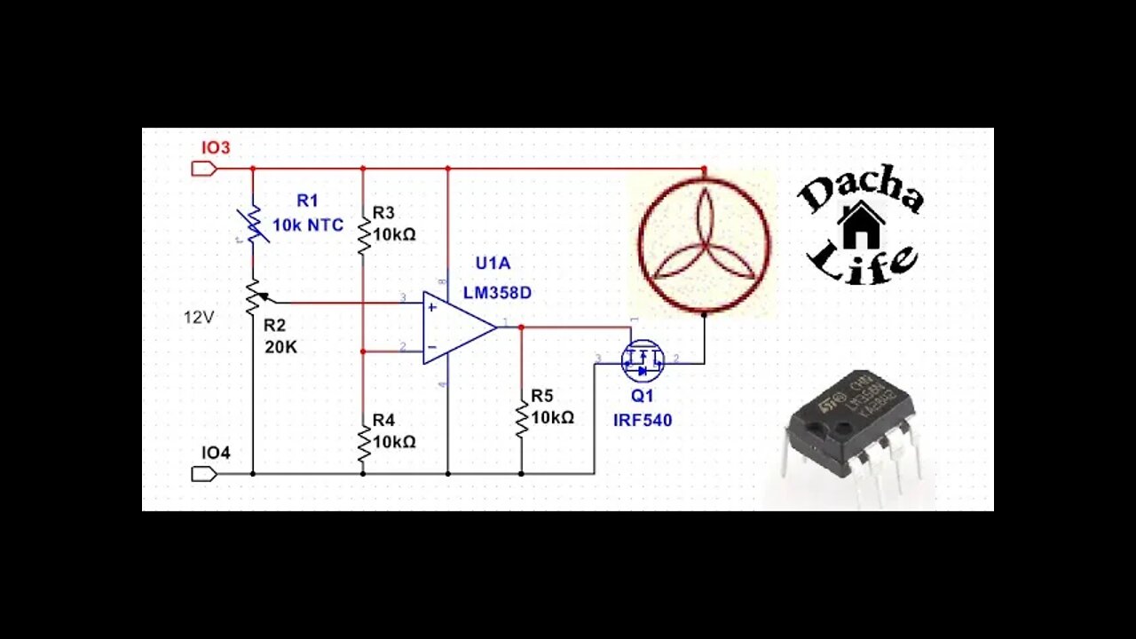 How to make a temperature controlled fan using an op-amp