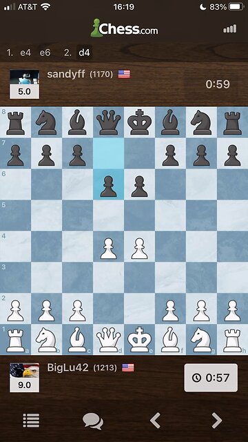 INTERMEDIATE BULLET CHESS GAMEPLAY - BigLu42 vs Sandyff GAME #15