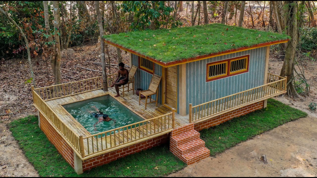 Building Two Story Villa With Private Underground Living Room and Swimming Pool