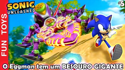 SONIC UNLEASHED #5 🔵 Luta IRADA contra o BESOURO GIGANTE do EGGMAN e uma fase CORRENDO 🌜🐺🔵