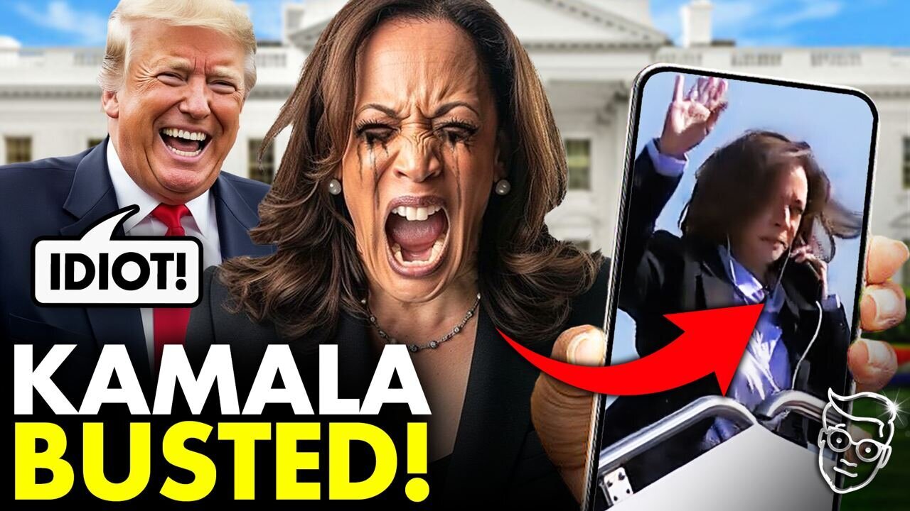 Kamala CAUGHT! FAKES Phone Call with Wired Headphones to HIDE From Press