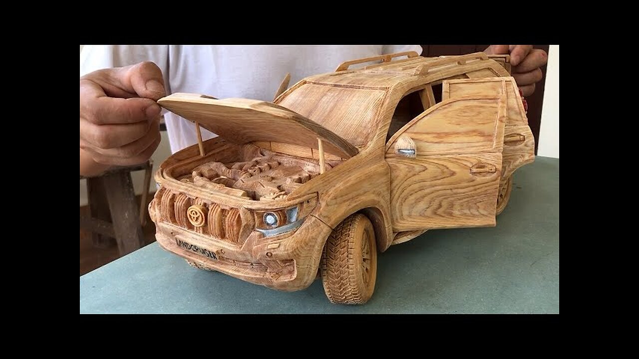 Building a Toyota Prado Land Cruiser 2020 Wooden Model: The Skill and Craftsmanship of a Carpenter