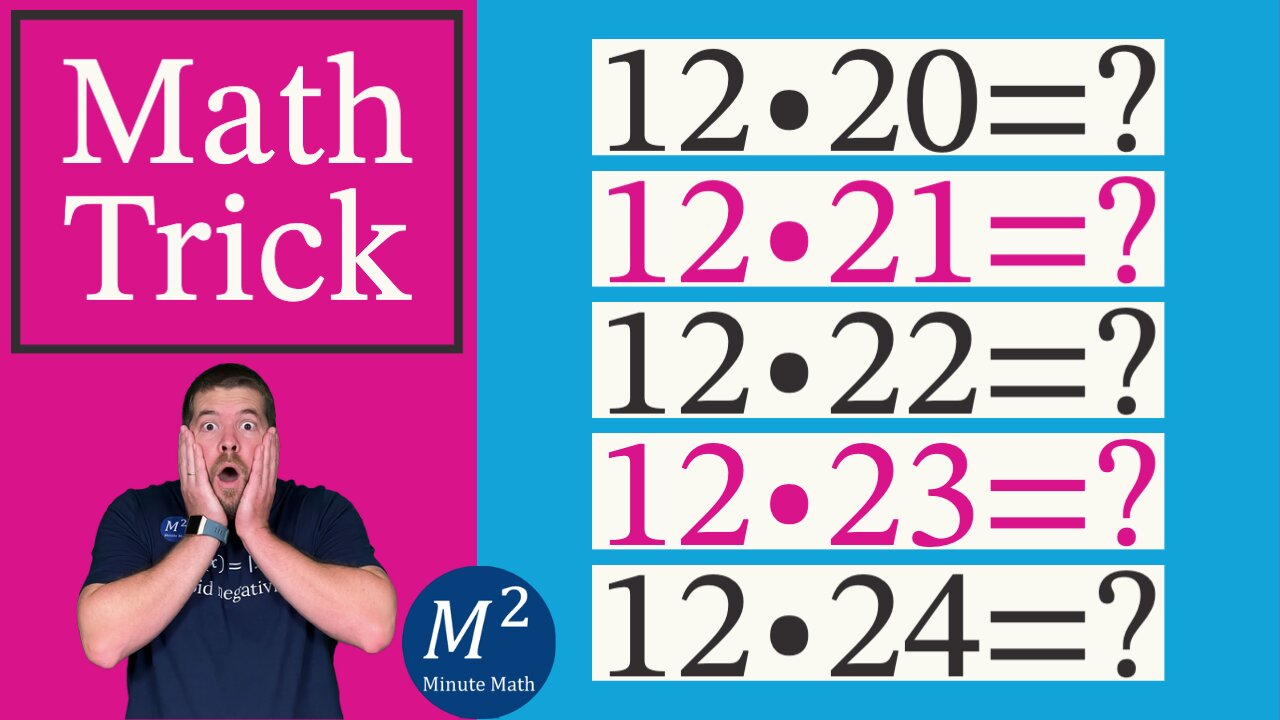 Multiply by 12 Math FAST! 12 times 20 through 24 | Minute Math Tricks - Part 60 #shorts