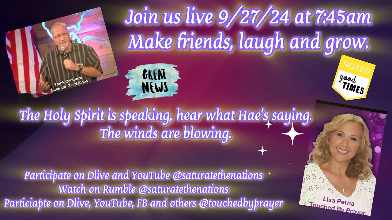 Live on Corwn Chats 7:45 am: Holy Spirit is Speaking