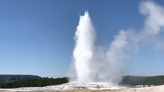 Kids first trip to Old Faithful