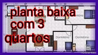 planta baixa casa com 3 quartos (6x10,50)