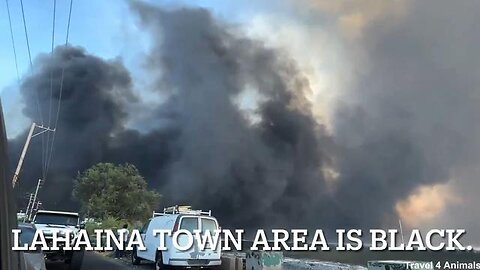 LAHAINA MAUI FLEEING THE FIRES FOOTAGE PT3