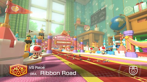 Mario Kart 8 Deluxe - 50cc (Hard CPU) - (GBA) Ribbon Road