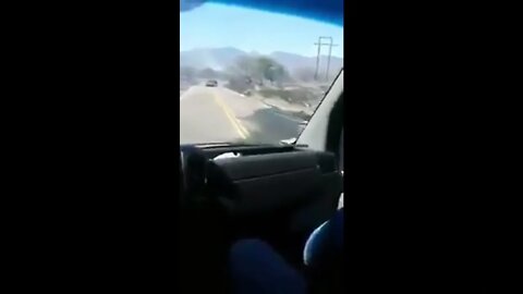 Destruction After Sicarios Have Shootout In Middle Of Highway