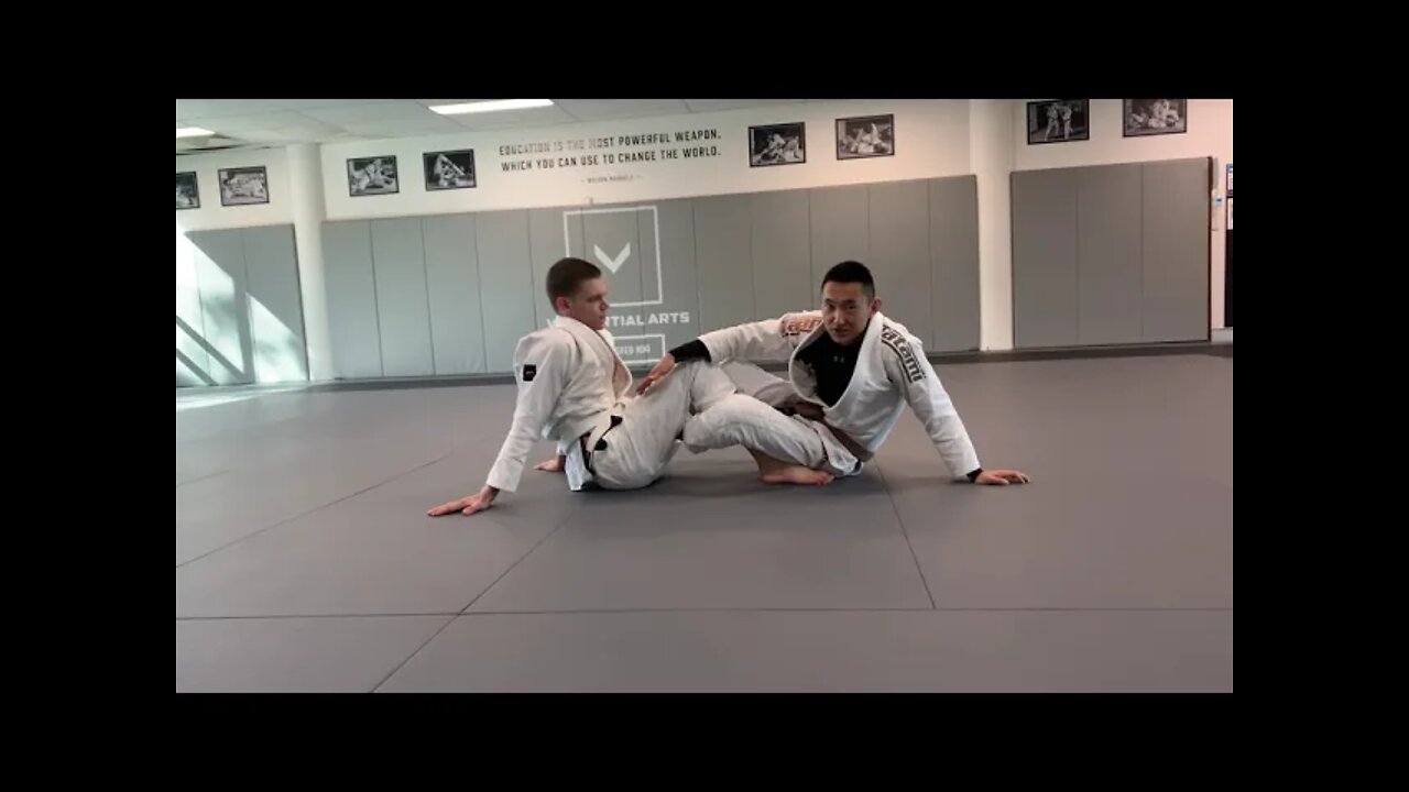 Berimbolo back take from the double Guard pull.