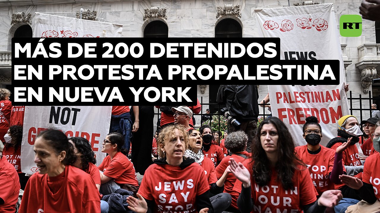 Más de 200 activistas detenidos en una protesta propalestina frente a la Bolsa de Nueva York